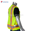 Chaleco tecnológico ANSI clase 2 Topógrafo amarillo chaqueta de trabajo alta seguridad Hi Viz Workwear con tira reflectante y bolsillos de dos tonos